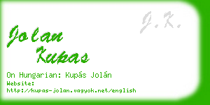 jolan kupas business card